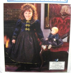 7348 7788 SIMPLICITY LONG TIE DK COLLAR DRESS, SLIP, 17'' DOLL PATTERN 3-14